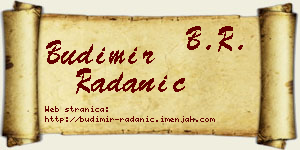 Budimir Radanić vizit kartica